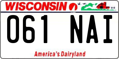 WI license plate 061NAI