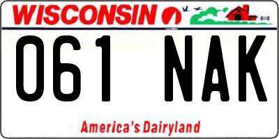 WI license plate 061NAK