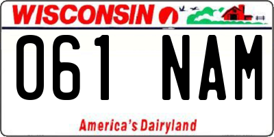 WI license plate 061NAM