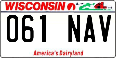 WI license plate 061NAV