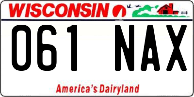 WI license plate 061NAX