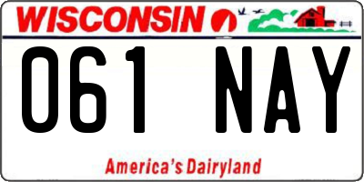 WI license plate 061NAY