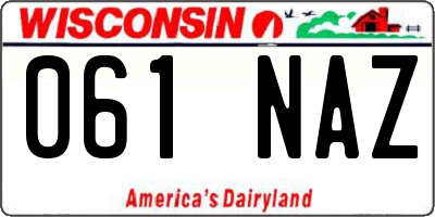 WI license plate 061NAZ