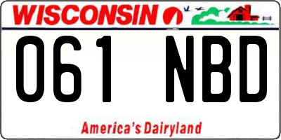 WI license plate 061NBD
