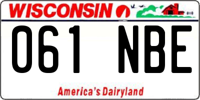 WI license plate 061NBE