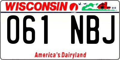 WI license plate 061NBJ