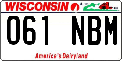 WI license plate 061NBM