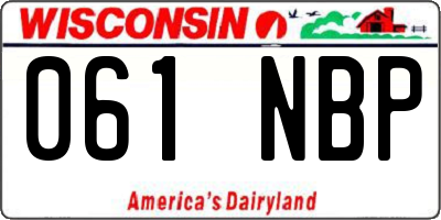 WI license plate 061NBP
