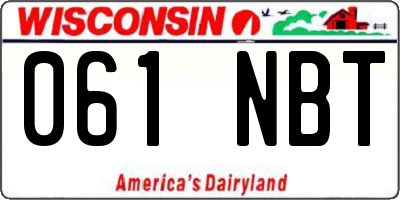 WI license plate 061NBT