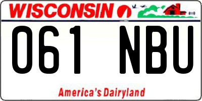 WI license plate 061NBU