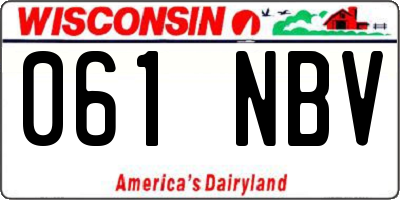 WI license plate 061NBV