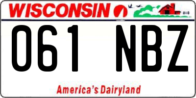 WI license plate 061NBZ