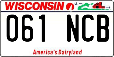 WI license plate 061NCB