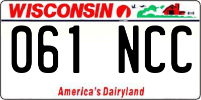 WI license plate 061NCC