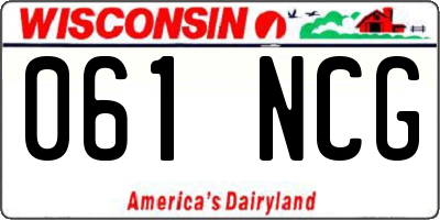 WI license plate 061NCG
