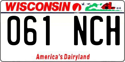 WI license plate 061NCH