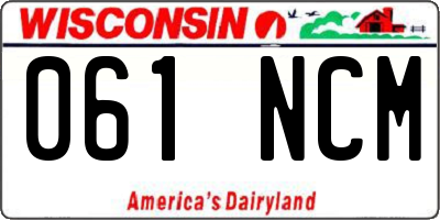 WI license plate 061NCM