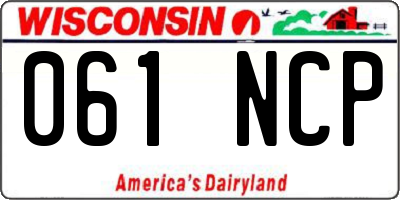 WI license plate 061NCP