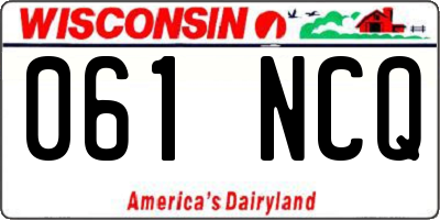 WI license plate 061NCQ