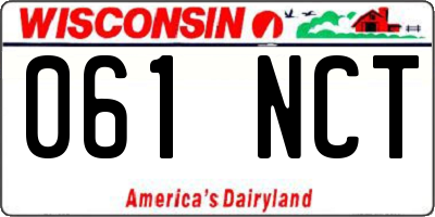 WI license plate 061NCT