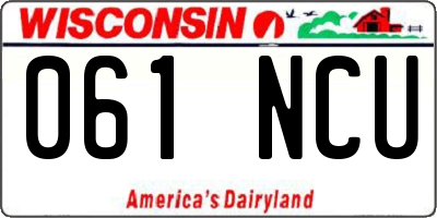 WI license plate 061NCU