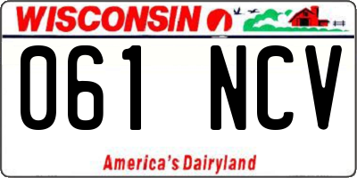 WI license plate 061NCV