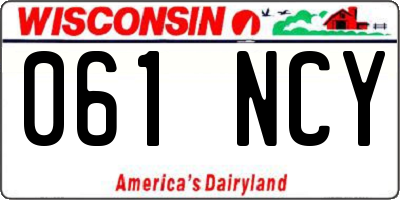 WI license plate 061NCY