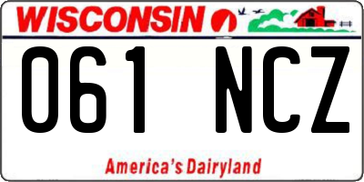 WI license plate 061NCZ