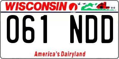 WI license plate 061NDD