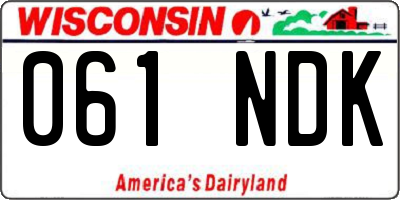 WI license plate 061NDK