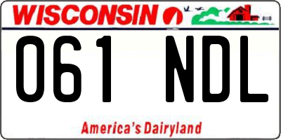 WI license plate 061NDL