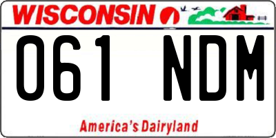 WI license plate 061NDM