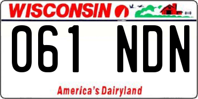 WI license plate 061NDN