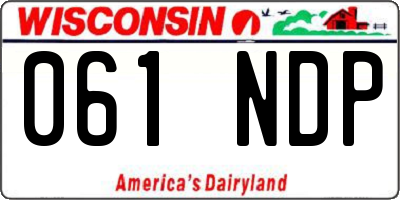 WI license plate 061NDP