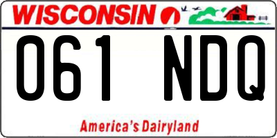 WI license plate 061NDQ