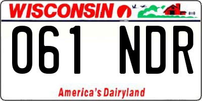 WI license plate 061NDR