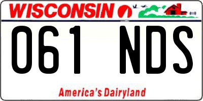 WI license plate 061NDS