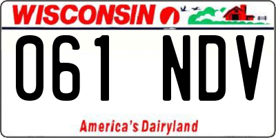 WI license plate 061NDV