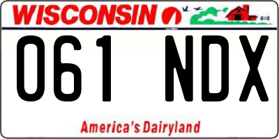 WI license plate 061NDX