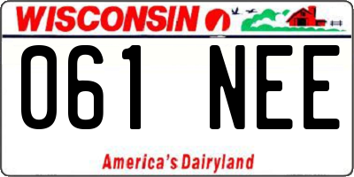 WI license plate 061NEE