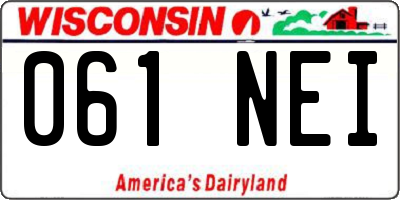 WI license plate 061NEI