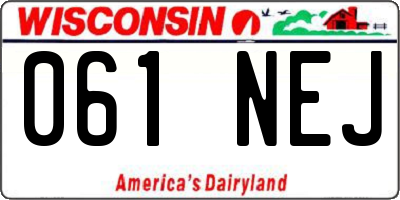 WI license plate 061NEJ