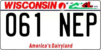 WI license plate 061NEP