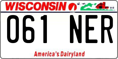 WI license plate 061NER
