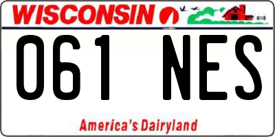 WI license plate 061NES