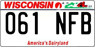 WI license plate 061NFB