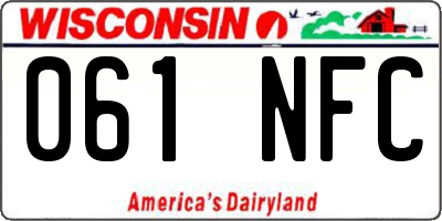WI license plate 061NFC