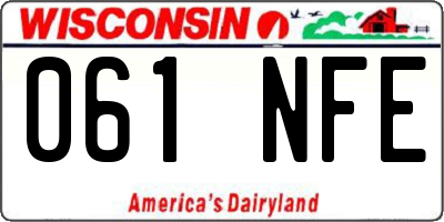 WI license plate 061NFE