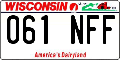 WI license plate 061NFF