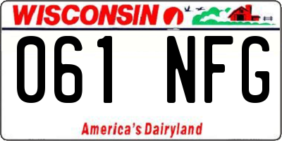 WI license plate 061NFG